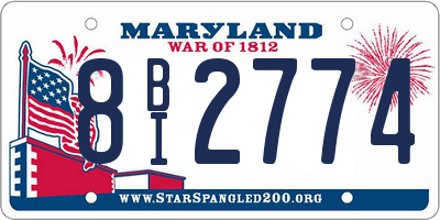 MD license plate 8BI2774
