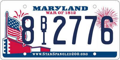 MD license plate 8BI2776
