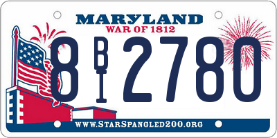 MD license plate 8BI2780