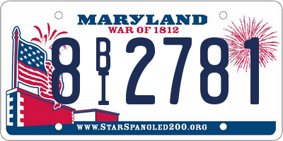 MD license plate 8BI2781