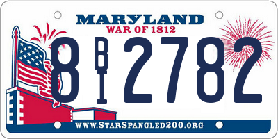 MD license plate 8BI2782