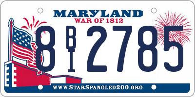 MD license plate 8BI2785