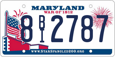 MD license plate 8BI2787