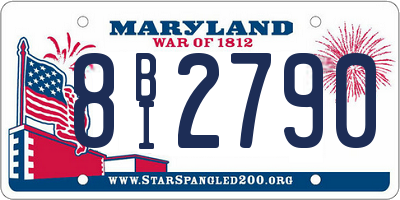 MD license plate 8BI2790