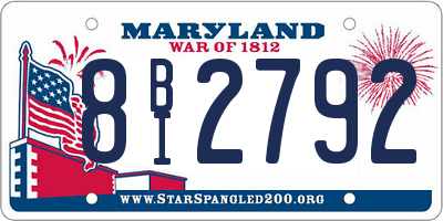 MD license plate 8BI2792