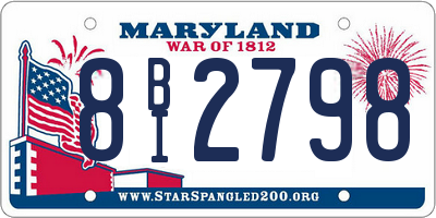 MD license plate 8BI2798