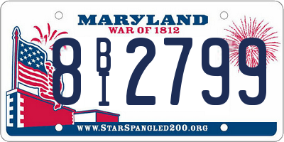 MD license plate 8BI2799