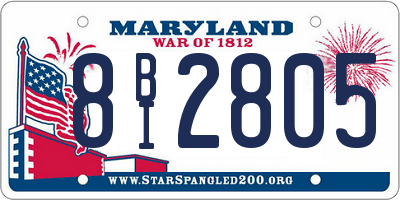 MD license plate 8BI2805