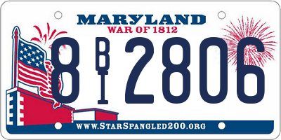 MD license plate 8BI2806