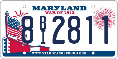 MD license plate 8BI2811