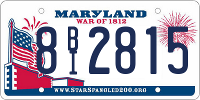 MD license plate 8BI2815