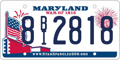 MD license plate 8BI2818