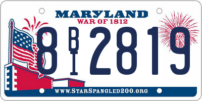 MD license plate 8BI2819