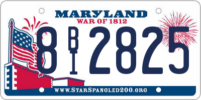 MD license plate 8BI2825