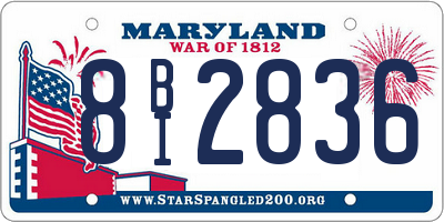 MD license plate 8BI2836