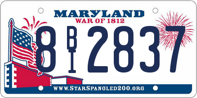 MD license plate 8BI2837