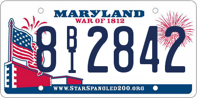 MD license plate 8BI2842