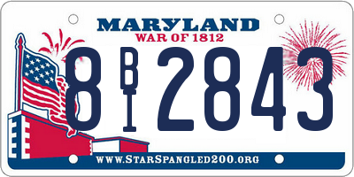 MD license plate 8BI2843