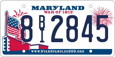 MD license plate 8BI2845