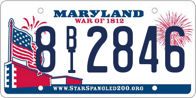 MD license plate 8BI2846