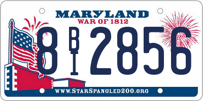 MD license plate 8BI2856