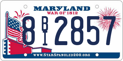 MD license plate 8BI2857