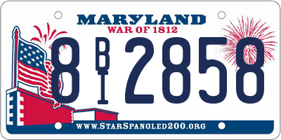MD license plate 8BI2858
