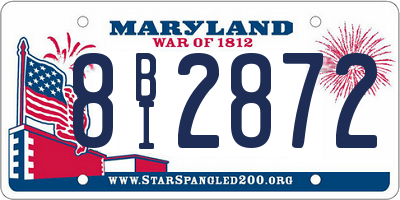 MD license plate 8BI2872