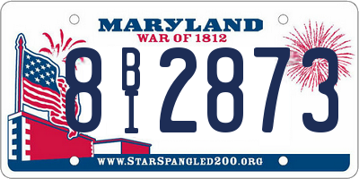 MD license plate 8BI2873