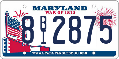 MD license plate 8BI2875