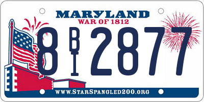 MD license plate 8BI2877