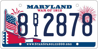 MD license plate 8BI2878