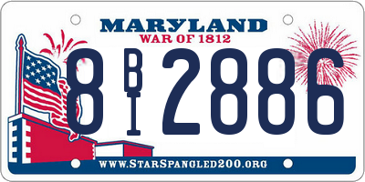 MD license plate 8BI2886