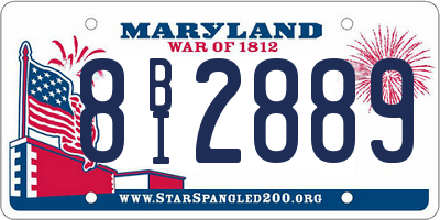 MD license plate 8BI2889