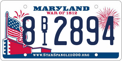 MD license plate 8BI2894