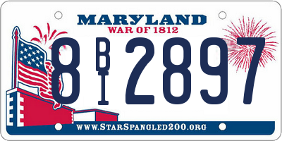 MD license plate 8BI2897
