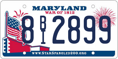 MD license plate 8BI2899