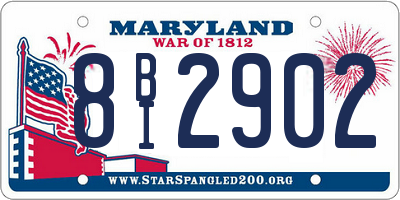 MD license plate 8BI2902