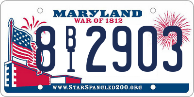 MD license plate 8BI2903