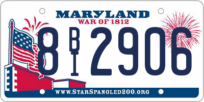 MD license plate 8BI2906