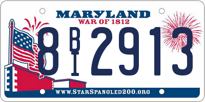MD license plate 8BI2913