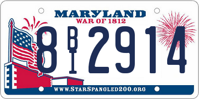 MD license plate 8BI2914