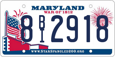 MD license plate 8BI2918
