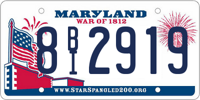 MD license plate 8BI2919