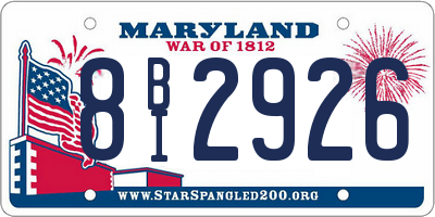 MD license plate 8BI2926