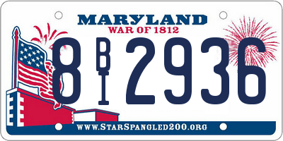 MD license plate 8BI2936