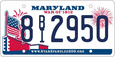 MD license plate 8BI2950