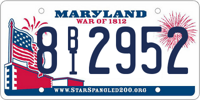 MD license plate 8BI2952