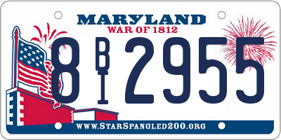 MD license plate 8BI2955