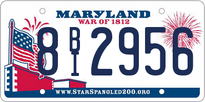 MD license plate 8BI2956